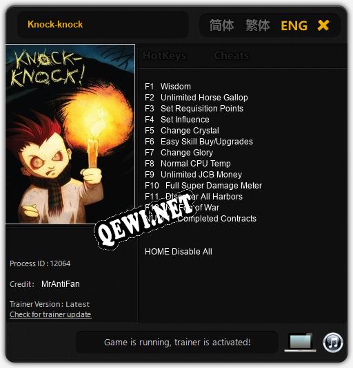 Knock-knock: Трейнер +13 [v1.5]