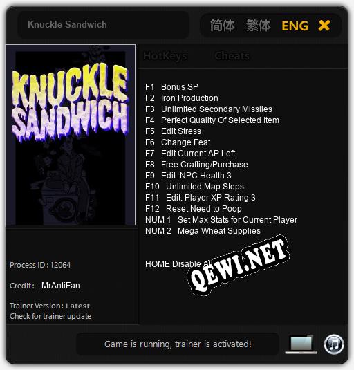 Knuckle Sandwich: Читы, Трейнер +14 [MrAntiFan]