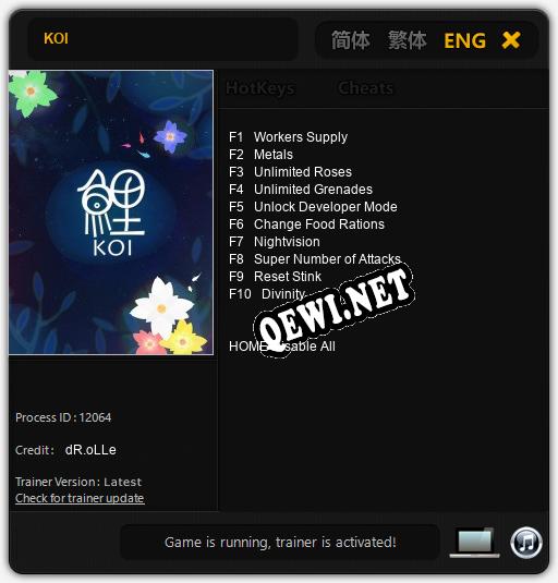 Трейнер для KOI [v1.0.9]