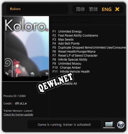 Koloro: Трейнер +11 [v1.2]