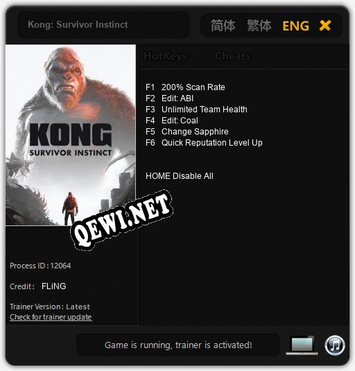 Kong: Survivor Instinct: Трейнер +6 [v1.8]