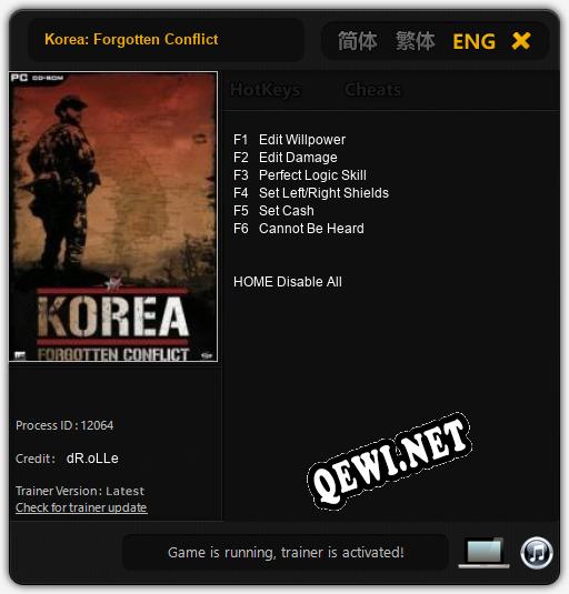 Korea: Forgotten Conflict: Трейнер +6 [v1.7]