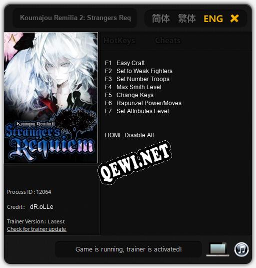 Koumajou Remilia 2: Strangers Requiem: Читы, Трейнер +7 [dR.oLLe]