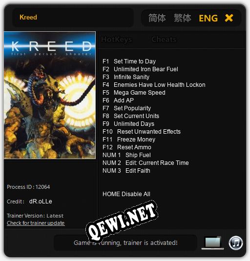 Kreed: Трейнер +15 [v1.7]