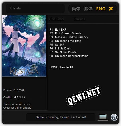 Трейнер для Kristala [v1.0.9]