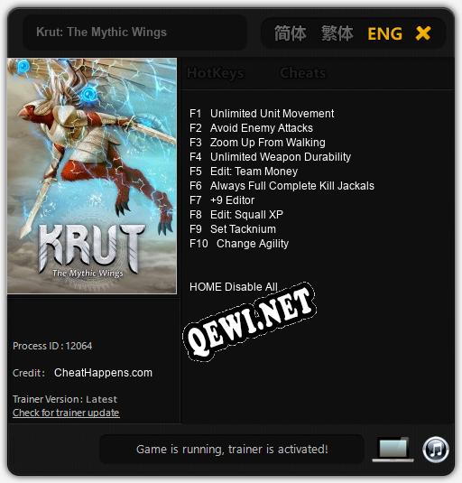 Krut: The Mythic Wings: Читы, Трейнер +10 [CheatHappens.com]