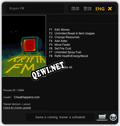Krypta FM: Трейнер +8 [v1.3]