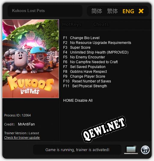 Kukoos Lost Pets: Трейнер +11 [v1.1]