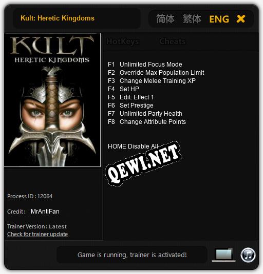 Kult: Heretic Kingdoms: Читы, Трейнер +12 [FLiNG]