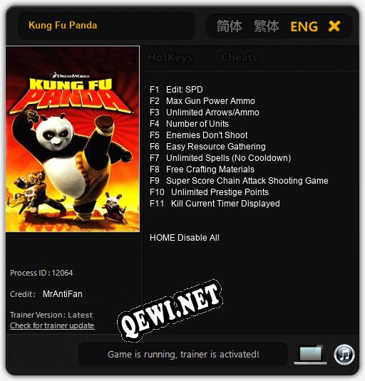 Kung Fu Panda: ТРЕЙНЕР И ЧИТЫ (V1.0.35)