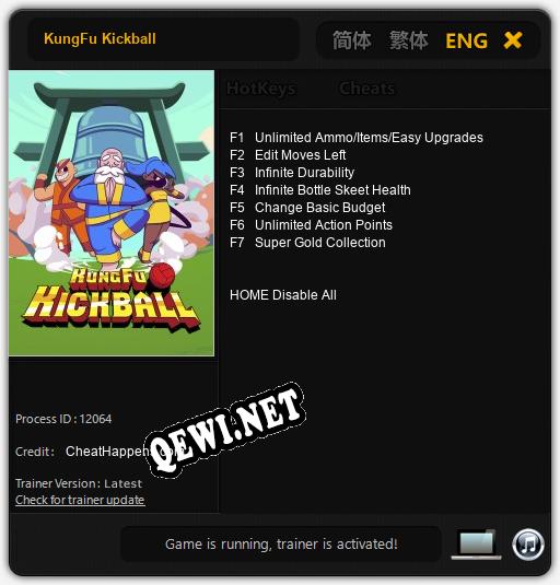 Трейнер для KungFu Kickball [v1.0.3]