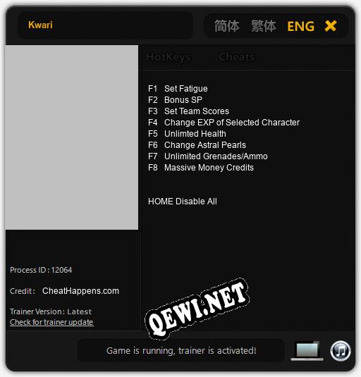 Трейнер для Kwari [v1.0.6]