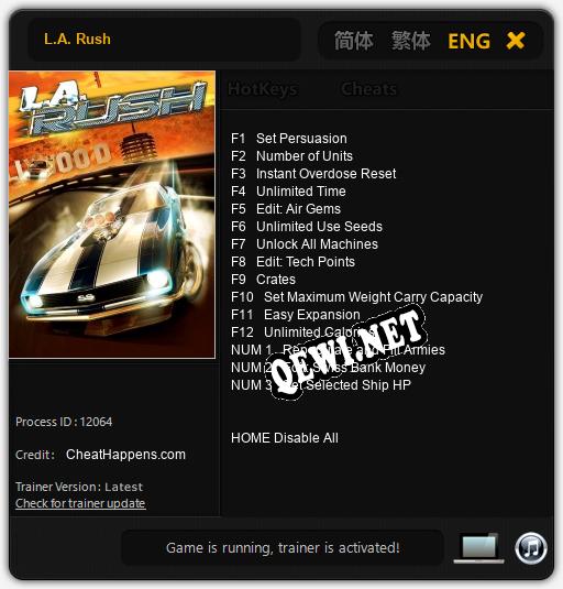 L.A. Rush: Трейнер +15 [v1.8]