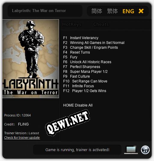 Labyrinth: The War on Terror: Трейнер +12 [v1.5]