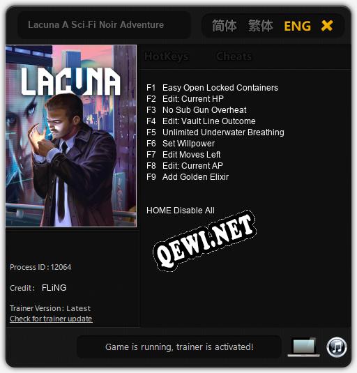 Lacuna A Sci-Fi Noir Adventure: Трейнер +9 [v1.2]