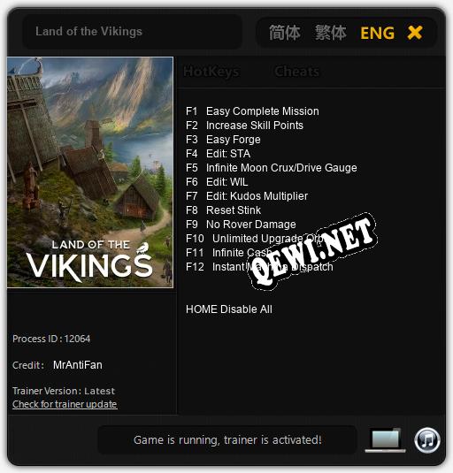 Land of the Vikings: Трейнер +12 [v1.9]