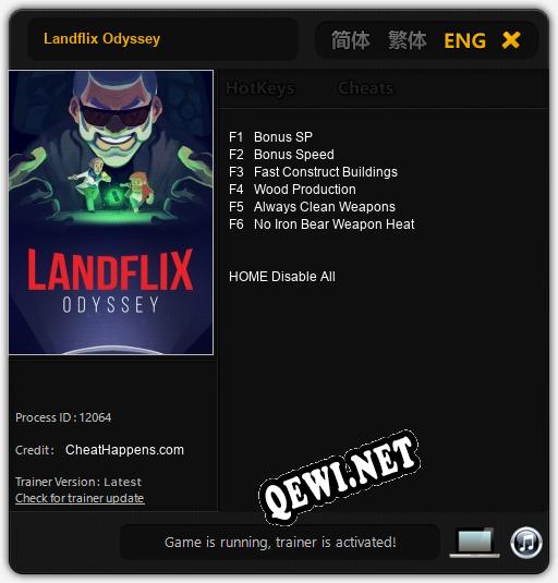 Трейнер для Landflix Odyssey [v1.0.1]