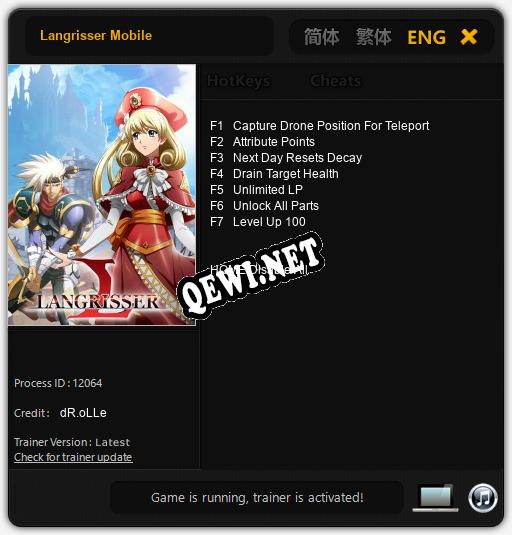 Langrisser Mobile: ТРЕЙНЕР И ЧИТЫ (V1.0.41)