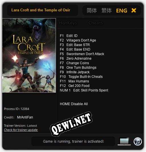 Lara Croft and the Temple of Osiris: Трейнер +13 [v1.4]