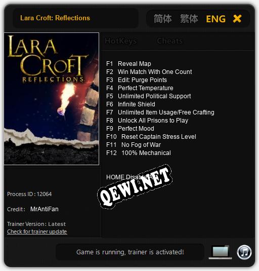 Lara Croft: Reflections: Читы, Трейнер +14 [FLiNG]