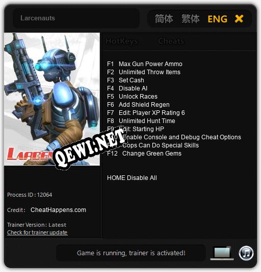 Larcenauts: Трейнер +12 [v1.4]