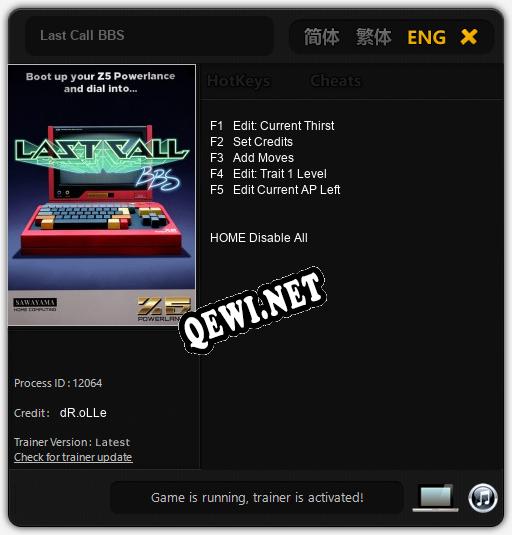 Last Call BBS: Читы, Трейнер +5 [dR.oLLe]