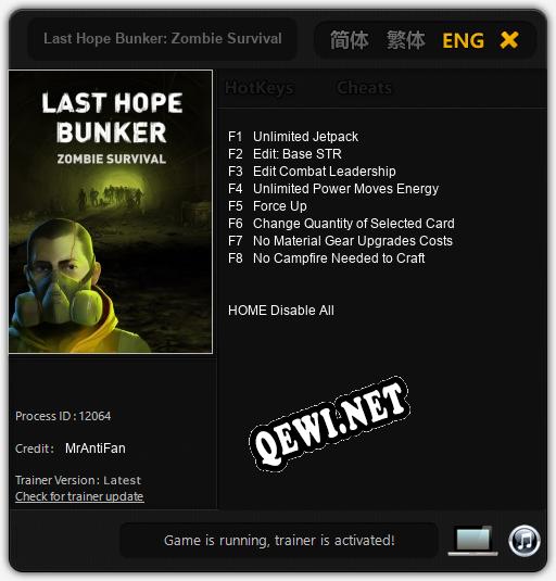 Last Hope Bunker: Zombie Survival: ТРЕЙНЕР И ЧИТЫ (V1.0.75)