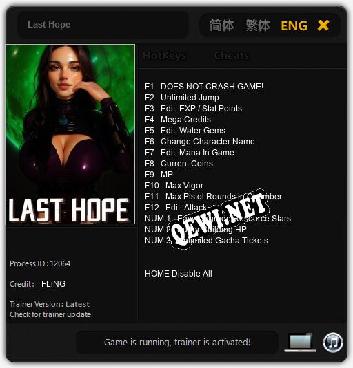 Last Hope: ТРЕЙНЕР И ЧИТЫ (V1.0.72)