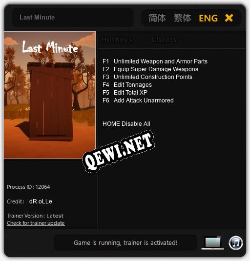Last Minute: Трейнер +6 [v1.8]