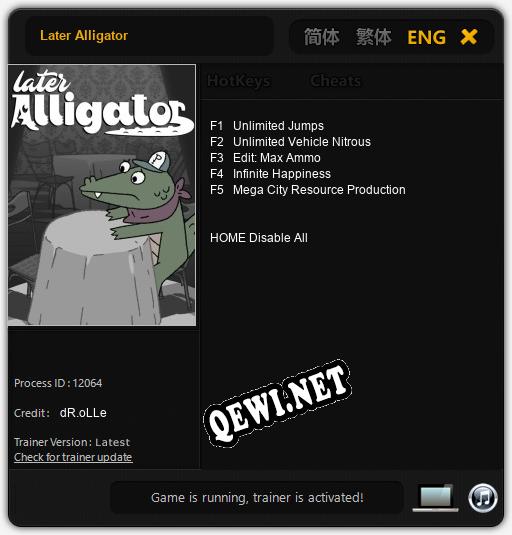 Later Alligator: Трейнер +5 [v1.5]