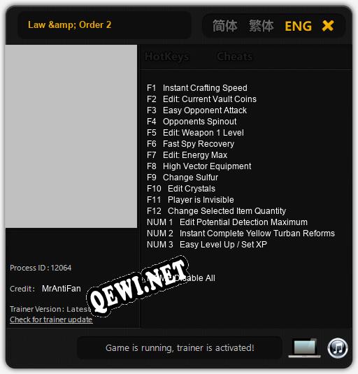 Law & Order 2: Трейнер +15 [v1.8]