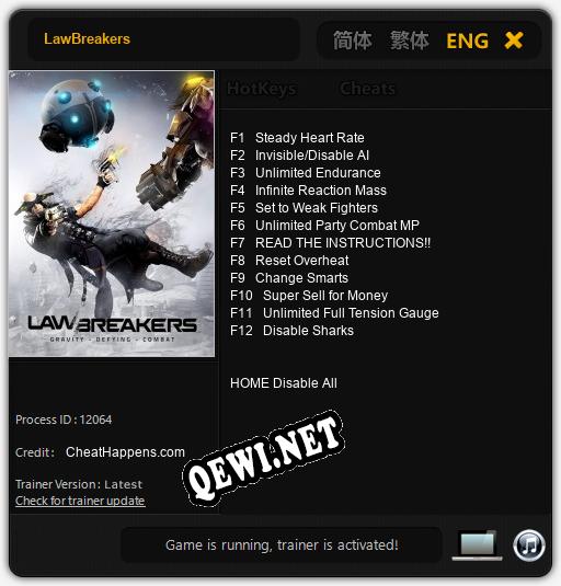 LawBreakers: Читы, Трейнер +12 [CheatHappens.com]