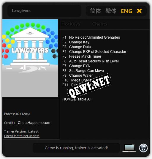 Трейнер для Lawgivers [v1.0.6]