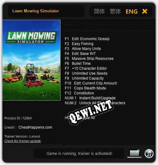 Lawn Mowing Simulator: ТРЕЙНЕР И ЧИТЫ (V1.0.65)