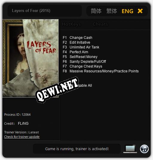 Трейнер для Layers of Fear (2016) [v1.0.7]