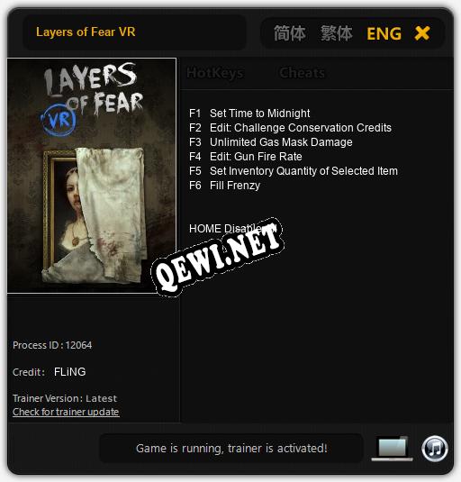 Layers of Fear VR: ТРЕЙНЕР И ЧИТЫ (V1.0.91)