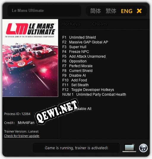 Le Mans Ultimate: Трейнер +13 [v1.4]