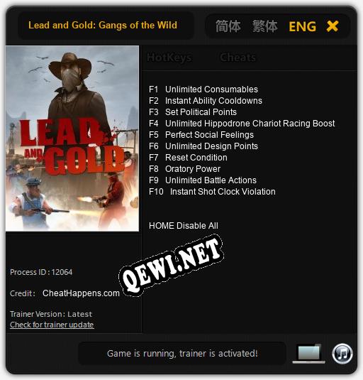 Lead and Gold: Gangs of the Wild West: ТРЕЙНЕР И ЧИТЫ (V1.0.8)