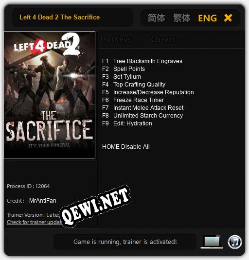 Left 4 Dead 2 The Sacrifice: Читы, Трейнер +9 [MrAntiFan]