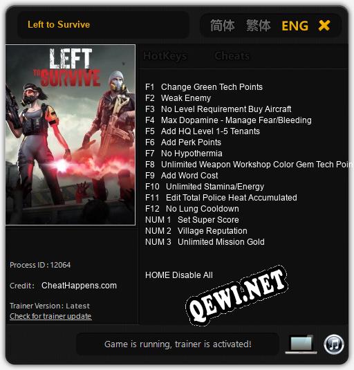 Left to Survive: Трейнер +15 [v1.9]