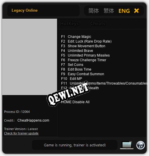 Трейнер для Legacy Online [v1.0.3]