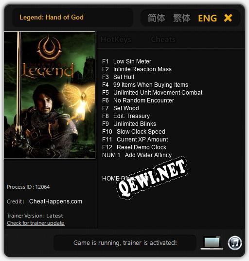 Legend: Hand of God: Читы, Трейнер +13 [CheatHappens.com]