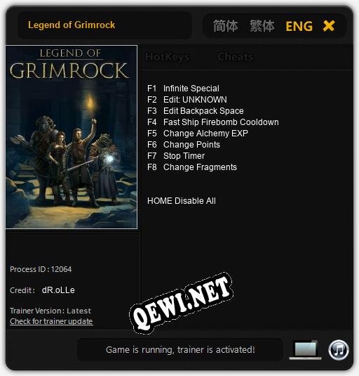 Legend of Grimrock: Трейнер +8 [v1.4]