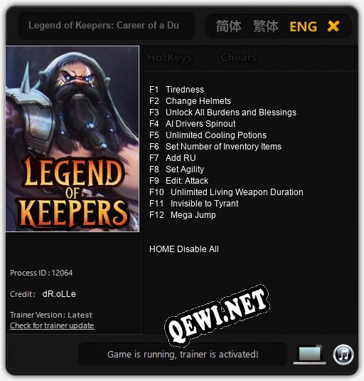 Legend of Keepers: Career of a Dungeon Manager: Читы, Трейнер +12 [dR.oLLe]