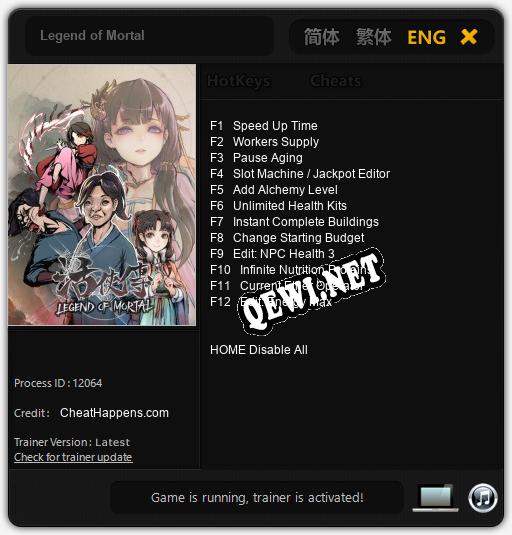 Legend of Mortal: Трейнер +12 [v1.1]