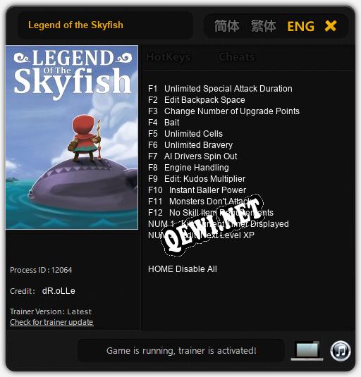 Legend of the Skyfish: Читы, Трейнер +14 [dR.oLLe]