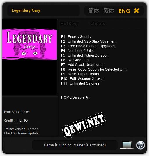 Legendary Gary: Читы, Трейнер +11 [FLiNG]