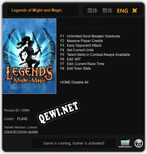 Трейнер для Legends of Might and Magic [v1.0.9]