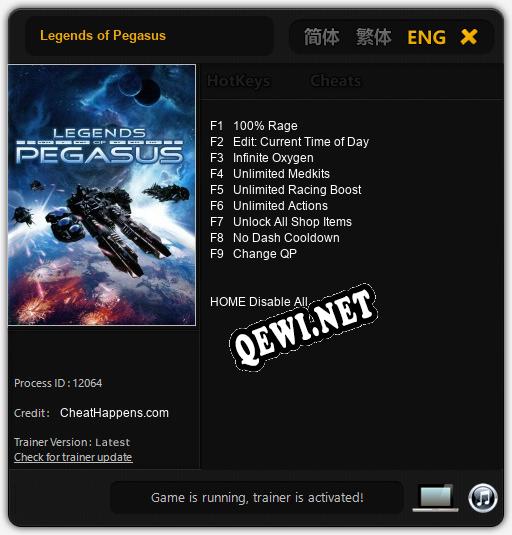 Legends of Pegasus: Читы, Трейнер +9 [CheatHappens.com]