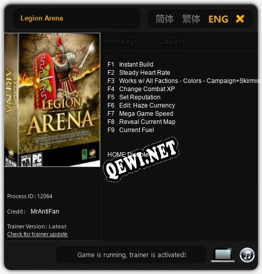 Трейнер для Legion Arena [v1.0.1]